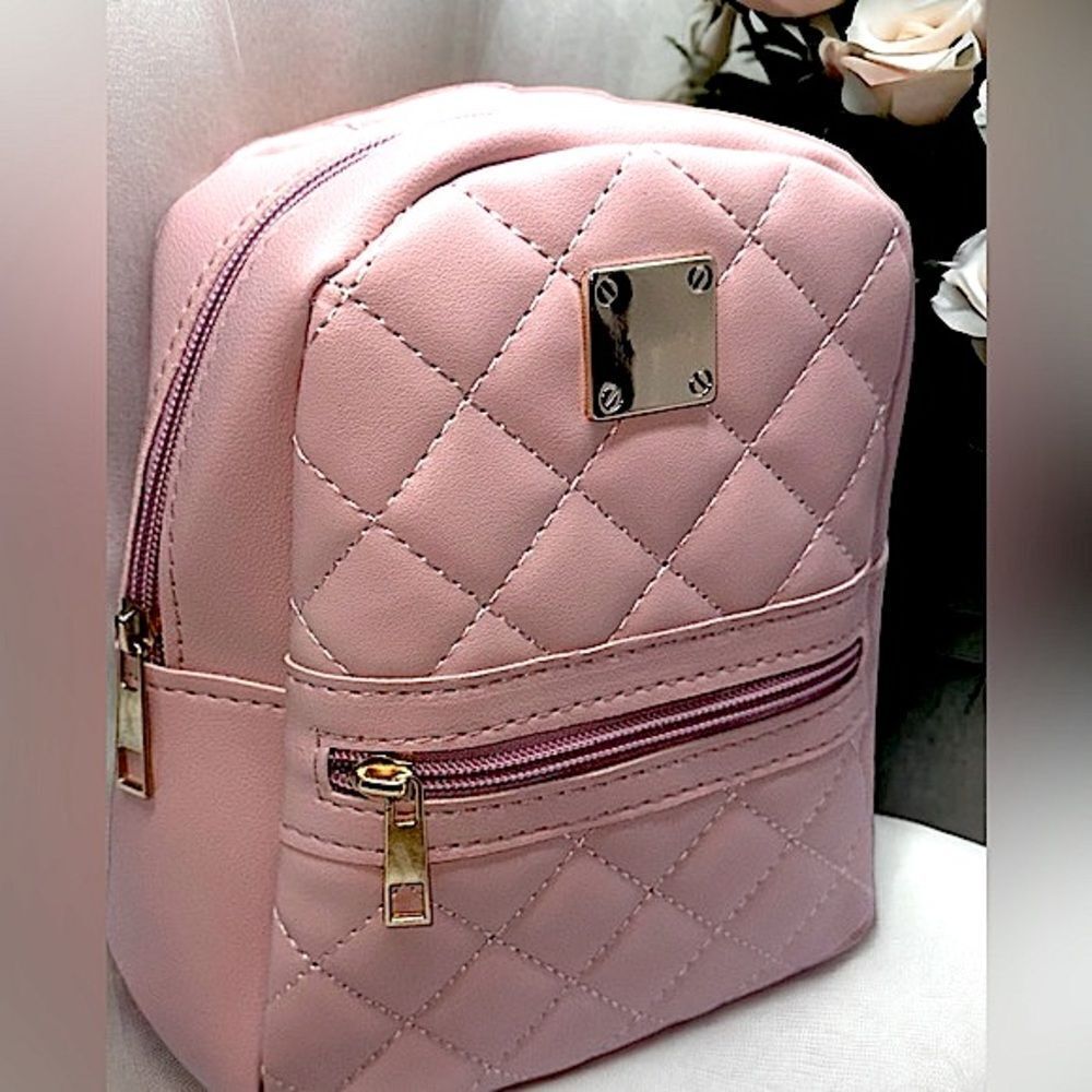 White Leather Mini-Backpack, New - Picture 9 of 14
